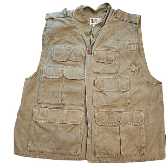 Vintage Trail Design green utility outdoor tactical vest sz xl